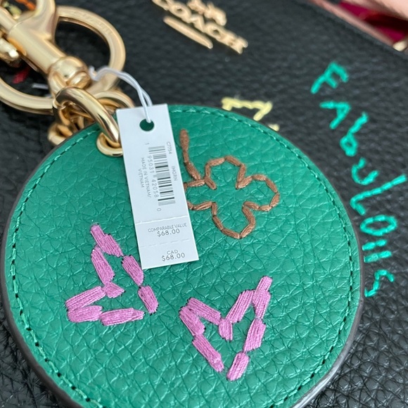 NWT Coach Bag Charm with Mirror/Diary Embroidery - Picture 3 of 9